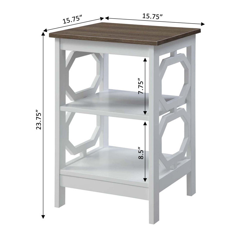 Table de bout avec rangement Minburn, Bois flottant blanc