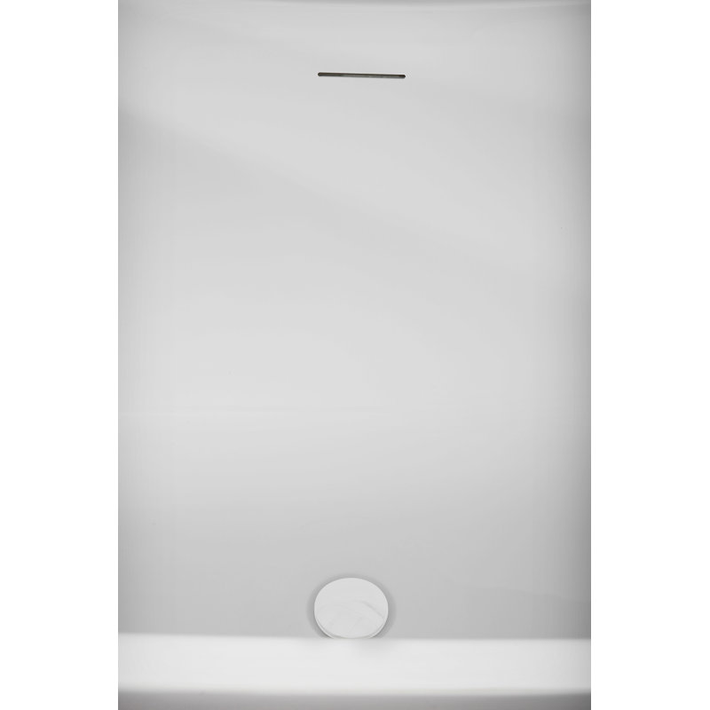 75" Streamline Soaking Freestanding Tub and Tray With Internal Drain, Glossy White