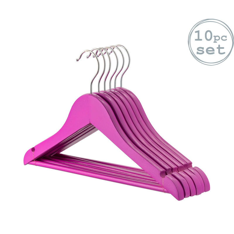 Harbour Housewares - Wooden Children's Coat Hangers, Purple