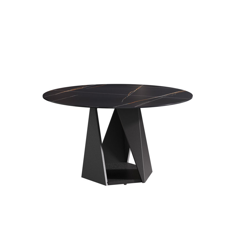 Table de salle à manger 53 po, H 29,5 po x L 53,2 po x l 53,2 po, Noir, Noir