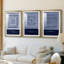Indigo Tile IV - Impression encadrée sur mesure de qualité supérieure mate - 3 pièces