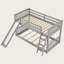Lit simple superposé simple avec glissière convertible et échelle, structure en bois massif, glissière réversible, conception peu encombrante pour les chambres d'enfants-519174388