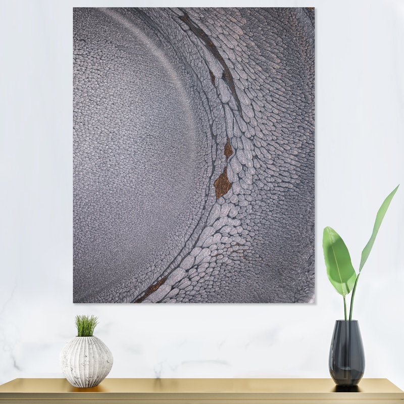 Dramatique gris monochrome fluide Art III - art mural moderne sur toile, H 24 po x l 36 po x P 1 po, Toile tendue