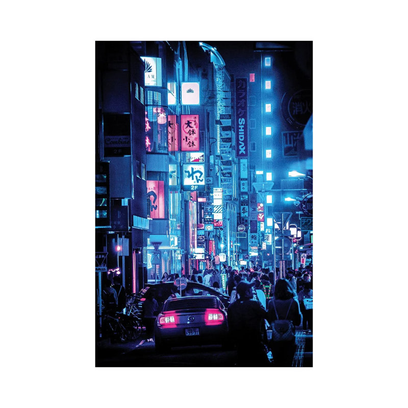 Tokyo Night Life 1 Piece Wrapped Canvas Wall Art, 30.48 cm H x 45.72 cm W