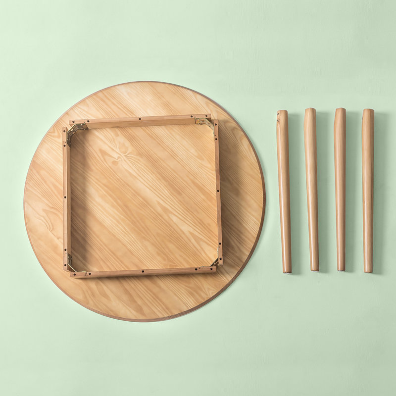 Aubrianah Pine Round Solid Wood Dining Table