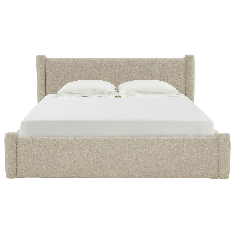 Dart Upholstered Bed, Queen, Beige