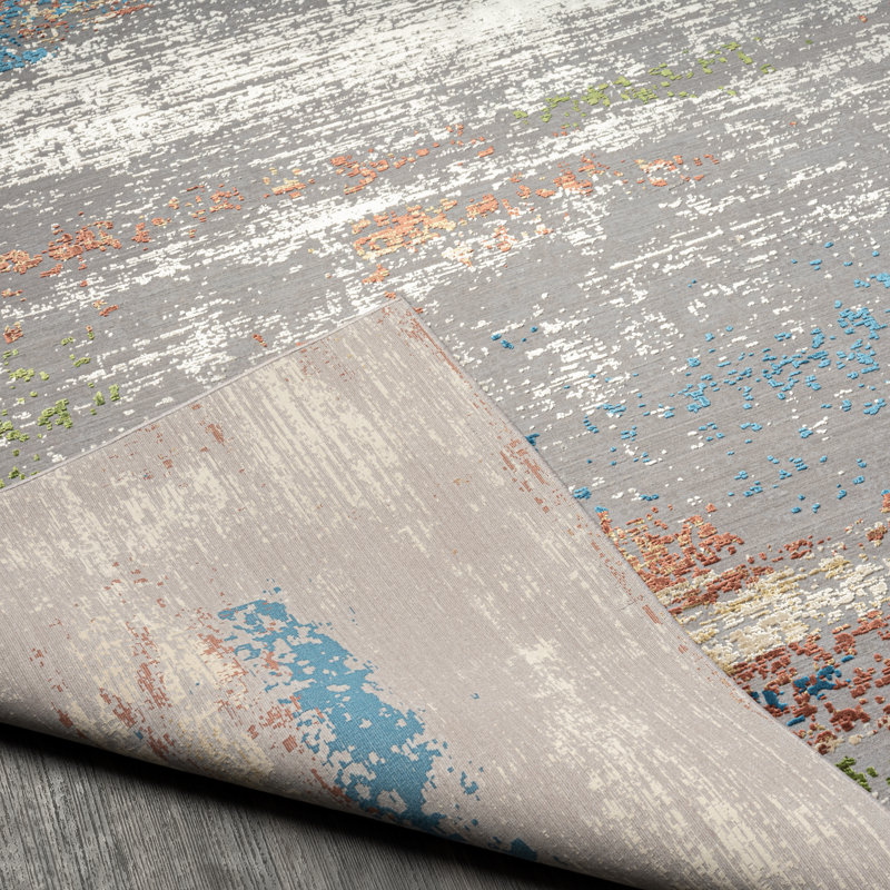 Lydian Abstract Area Rug in Gray, Rectangle 13'2" x 16'5"