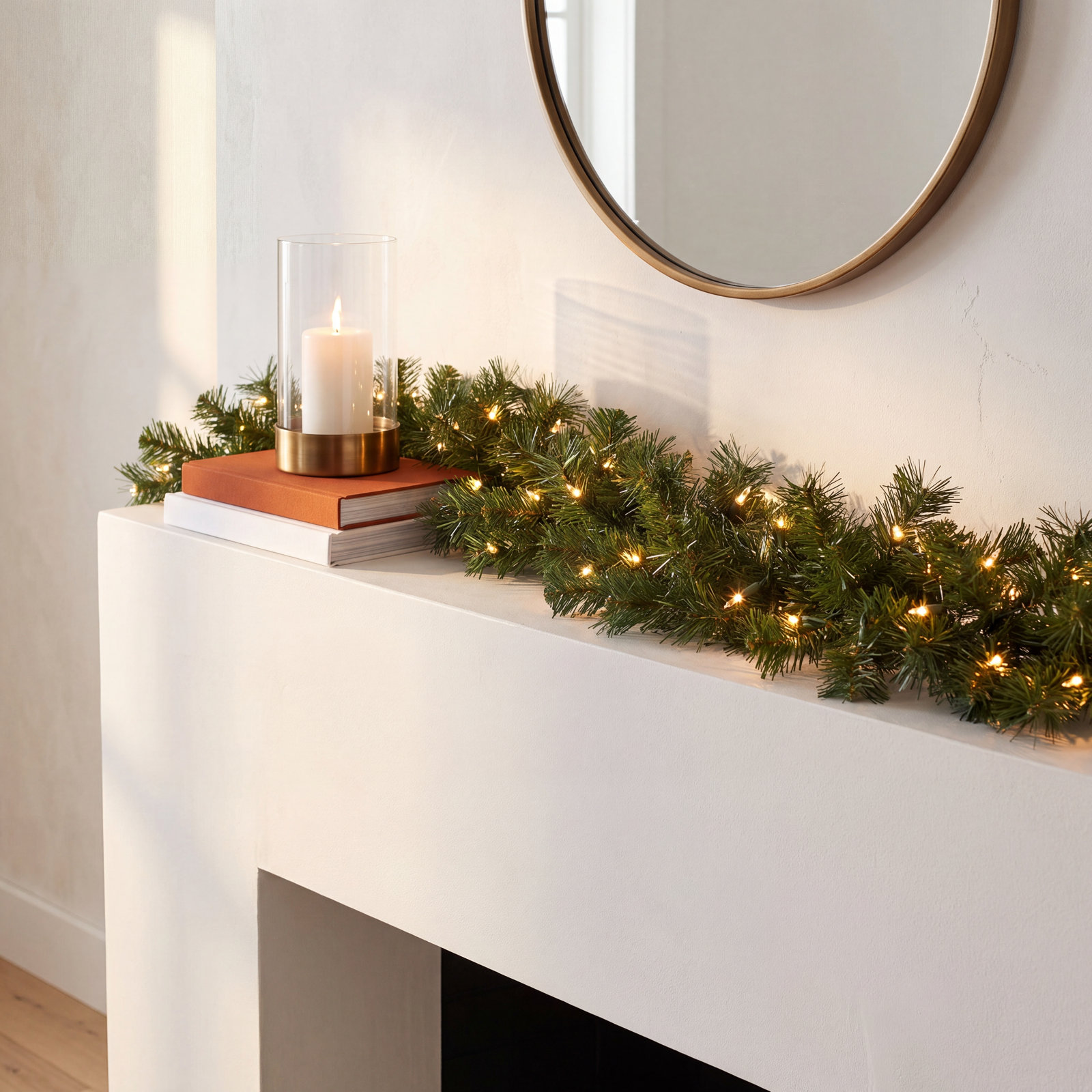 108" Frosted Pre-Lit Christmas Garland