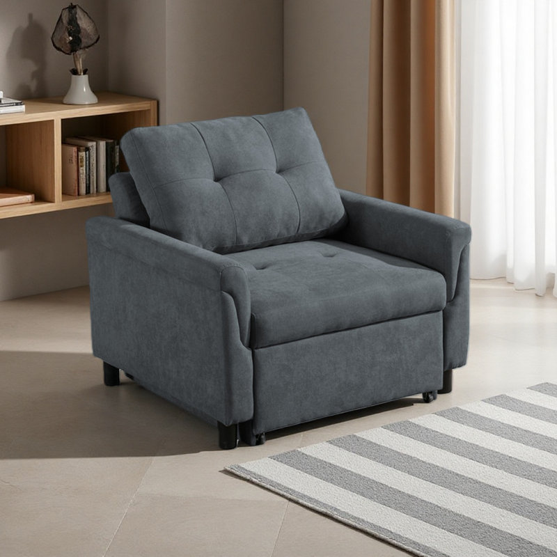 Fauteuil convertible 35 po, Gris foncé