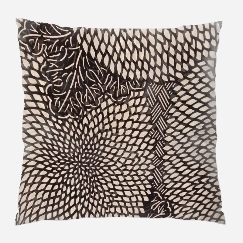 Fabric Floral Microsuede Reversible Throw Pillow