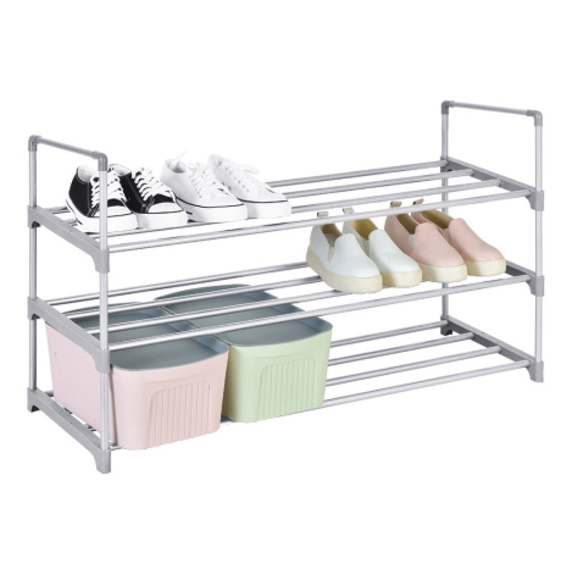 Range-chaussures en aluminium 12 paires, H 35 po x l 41 po, Gris
