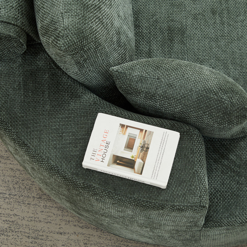 Fauteuil-lit moderne de 55 pouces avec dossier moelleux et appui-tête, aucun assemblage requis, Vert