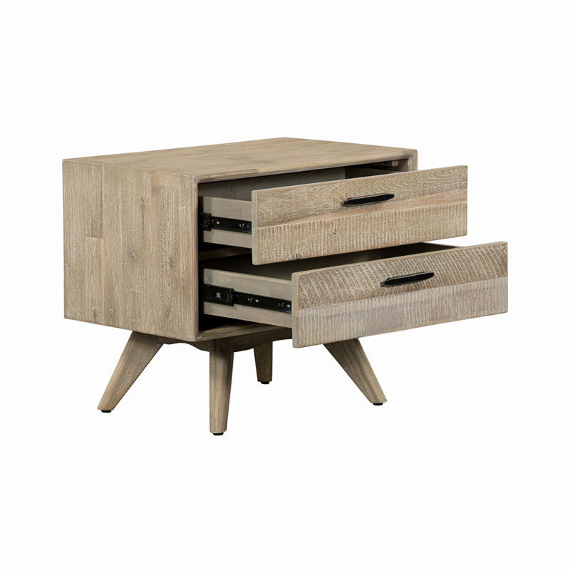 Table de chevet 2 tiroirs Baly Acacia