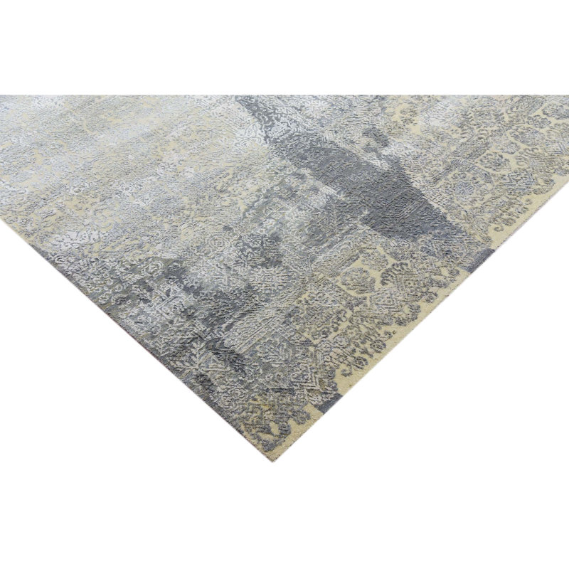 Geometric Area Rug in Gray/Beige/Ivory, Rectangle 12' x 15'