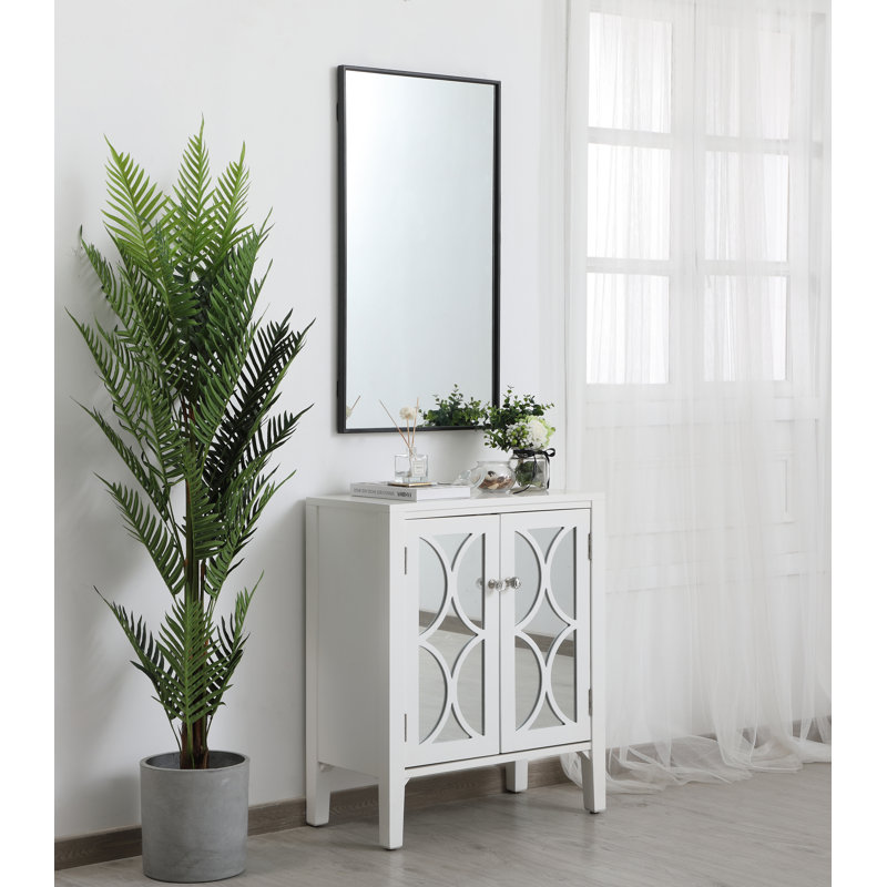 Sabine Metal Rectangle Wall Mirror, 36" x 20", White