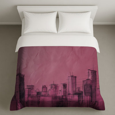 Housse de couette rose City Skyline
