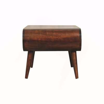 Solid Wood California Walnut Coffee Table, Open Storage, Nordic Legs, Dark Brown