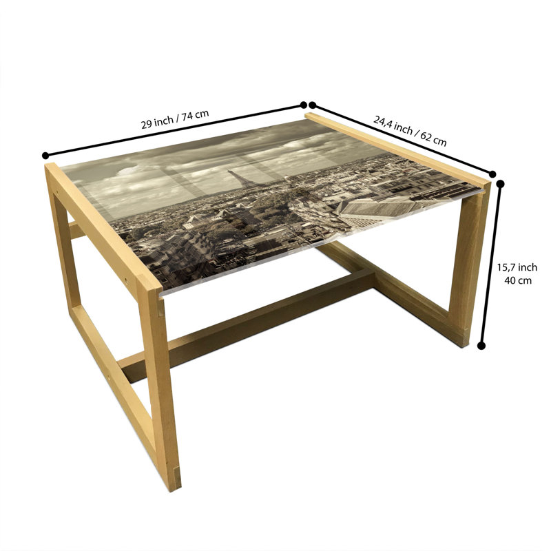 Jaheem Trestle Coffee Table, 40cm H x 74cm W x 62cm D