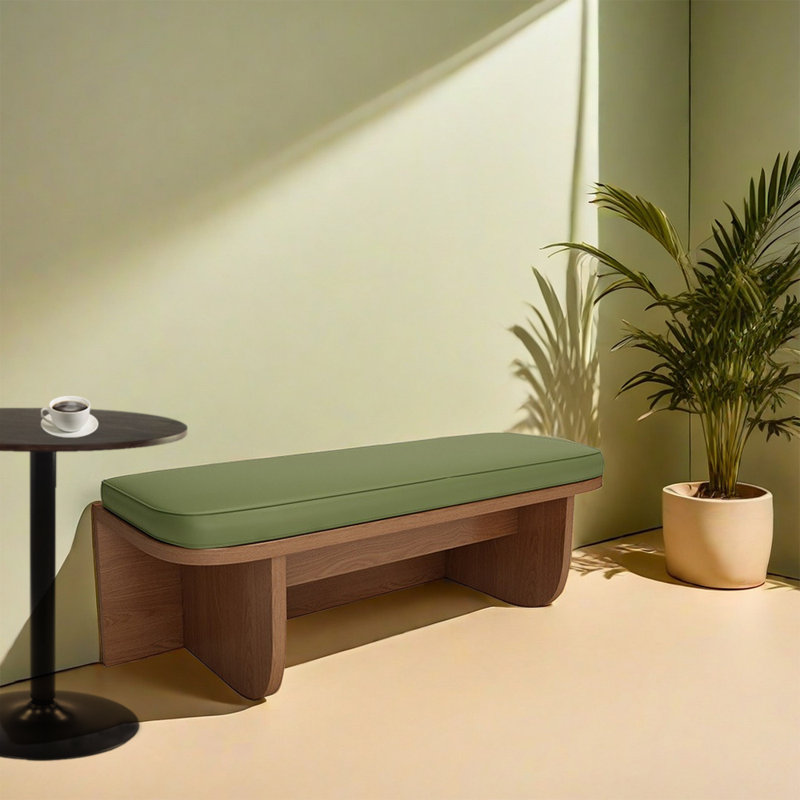 Banc rembourré en similicuir restaurant Coffee Shop Bakery, Vert
