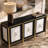 Velora Modern Luxury Geometric Carved Sideboard Cabinet with Storage, 3-Door Credenza for Living Room, Dining Room