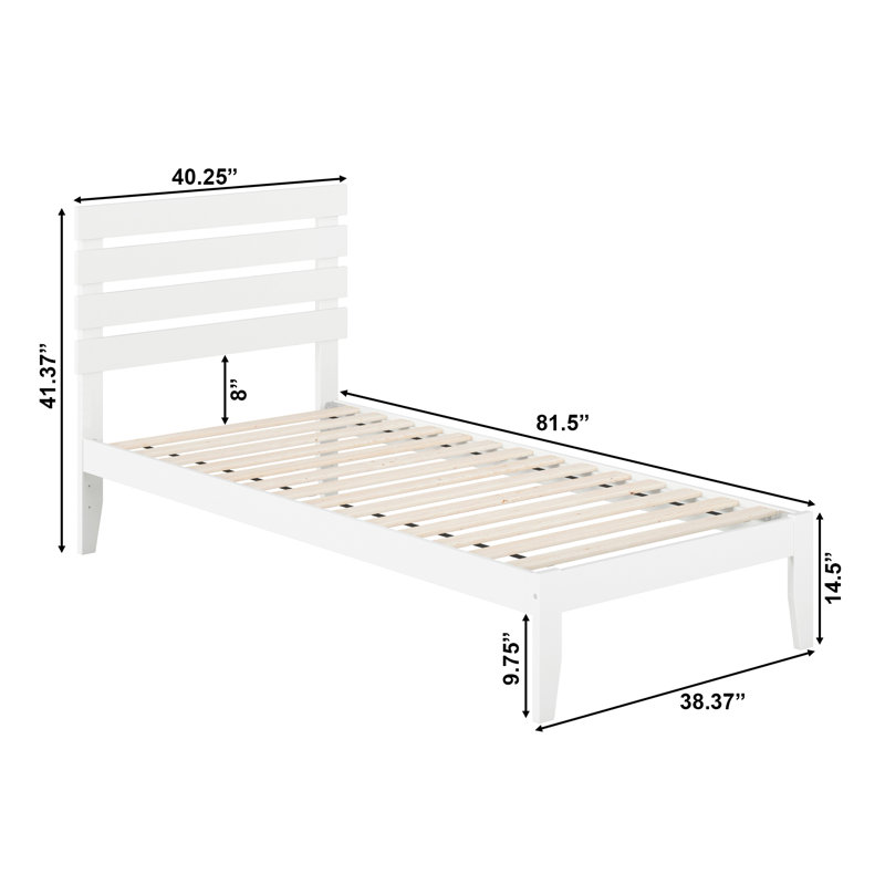 Lit plateforme Giga, Blanc, Simple TG