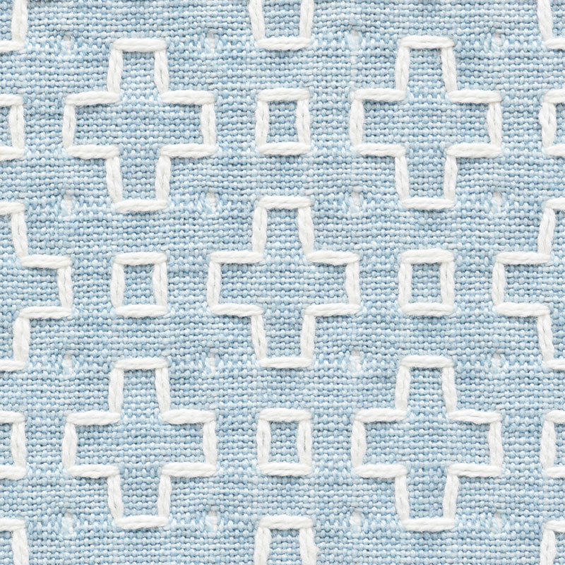 Scout Embroidery Fabric, Sky