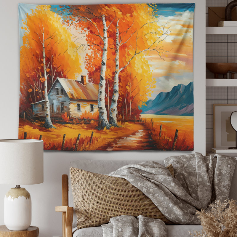 - Tapisserie murale paysage, H 32 po x l 39 po