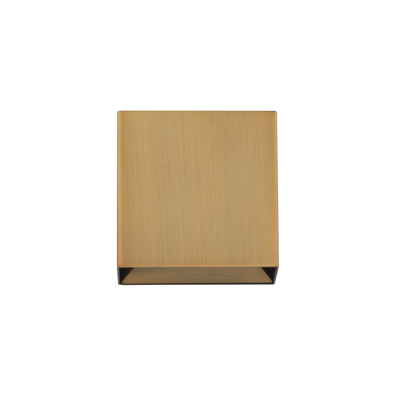 1 - Light LED Flush Mounted Sconce, Aged Brass, 3500K