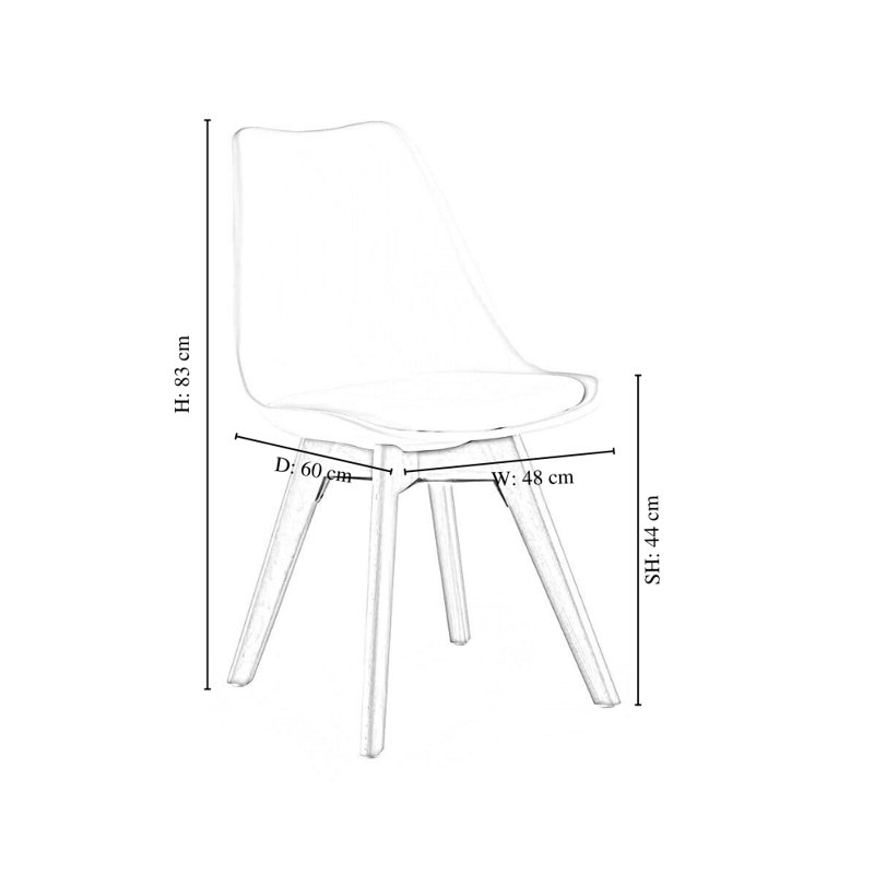 Torpoint 4 Person Dining set - a Rectangular Plastic Dining Table with Wooden Legs and a Set of 4 Faux Leather Cushion Padded Dining Chairs for Dining Room - Modern Dining Table Set