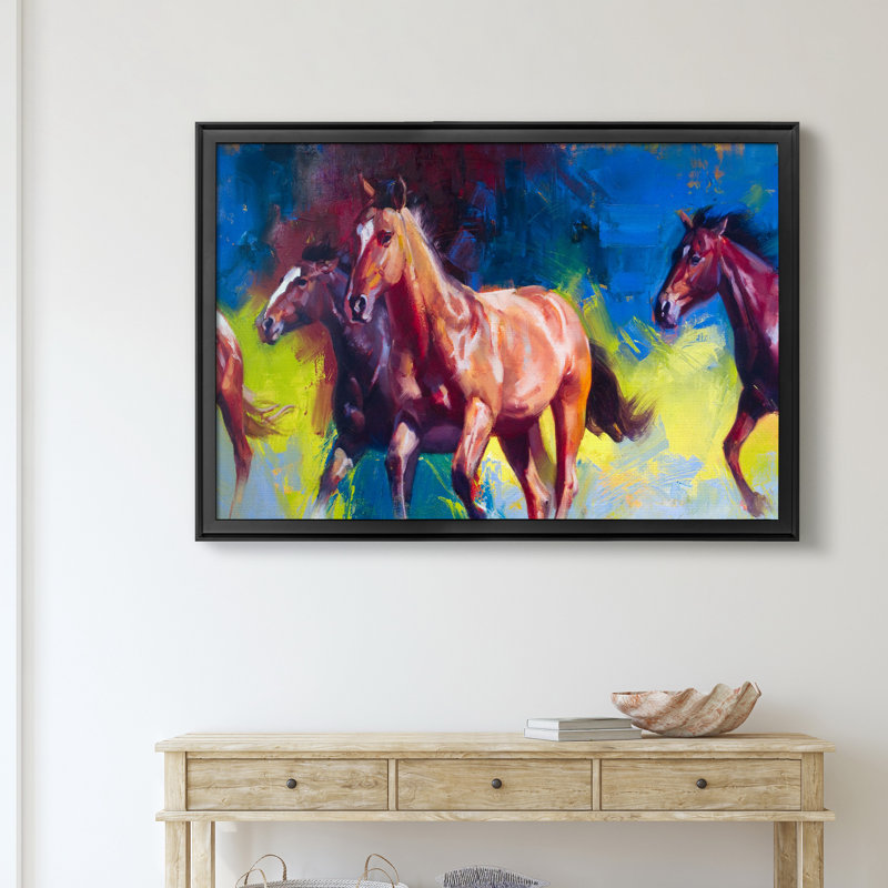 «Run Wild» - Cadre photo, reproduction d'art sur toile, Noir, H 18,5 po x l 24,5 po x P 1,5 po