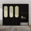 Élégant lit escamotable rabattable avec portes d'armoire décoratives arquées, casiers ouverts et tiroir de rangement escamotable-1447865084