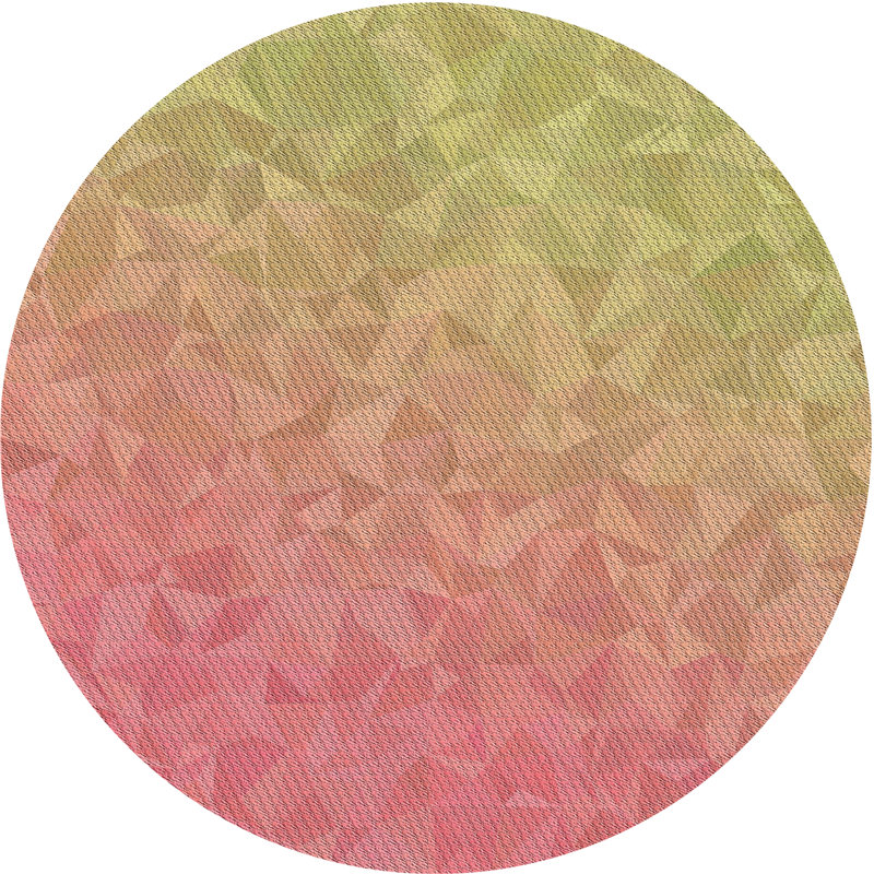 Tapis rose/jaune/vert à motif Hoss, Rond 5 pi