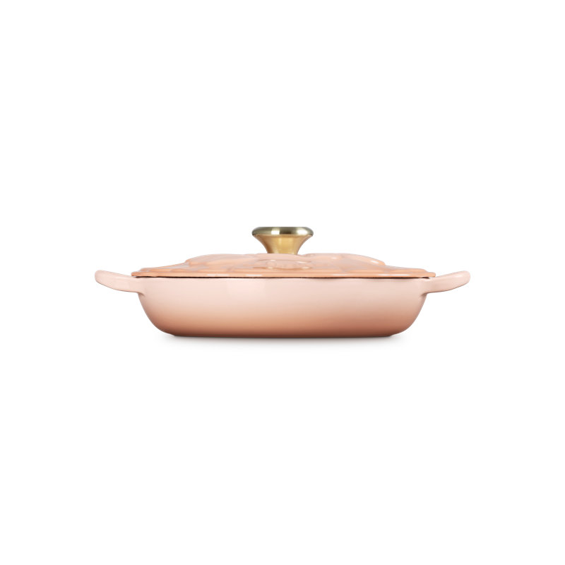 Le Creuset Enameled Cast Signature Petal Braiser, 2.25 Qt.,  Coastal Blue, Pink