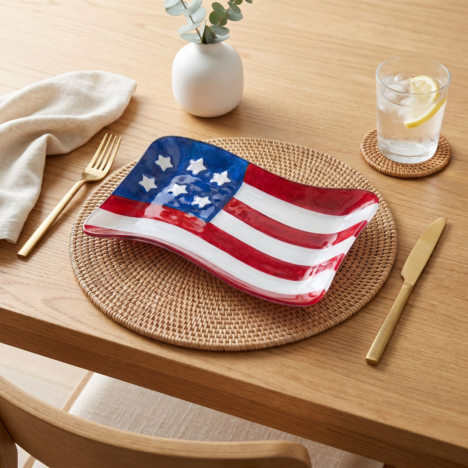 13" American Flag Appetizer Plate