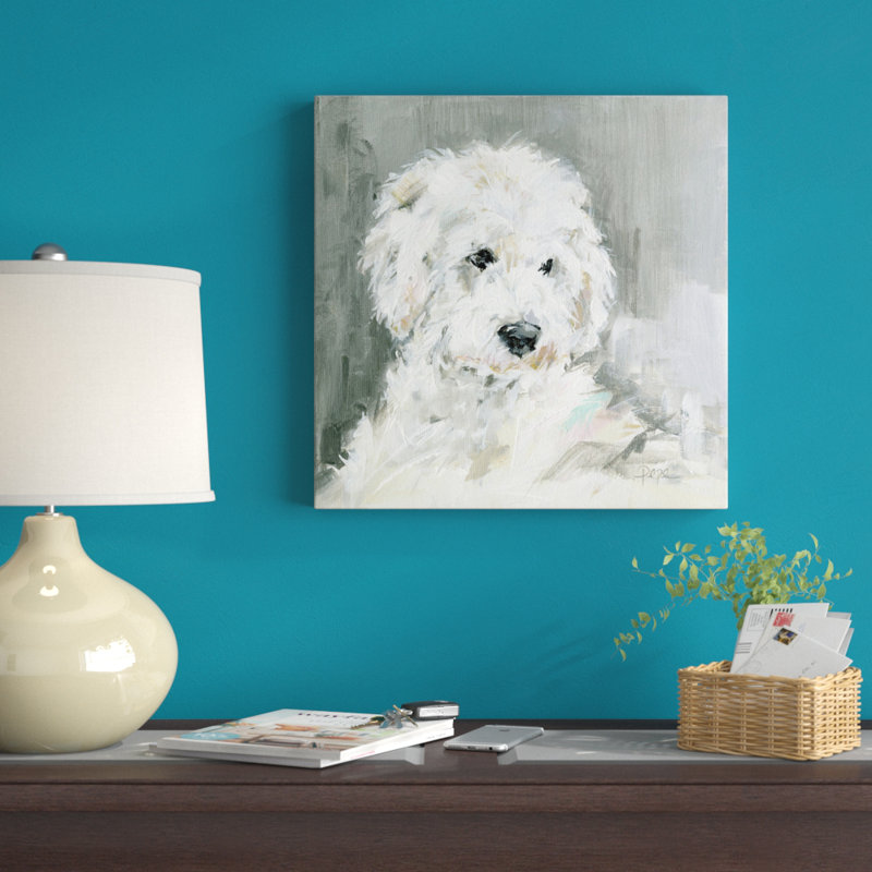 «Sweet Pups - Golden Doodle» par Susan Pepe - reproduction, H 12 po x l 12 po, Toile