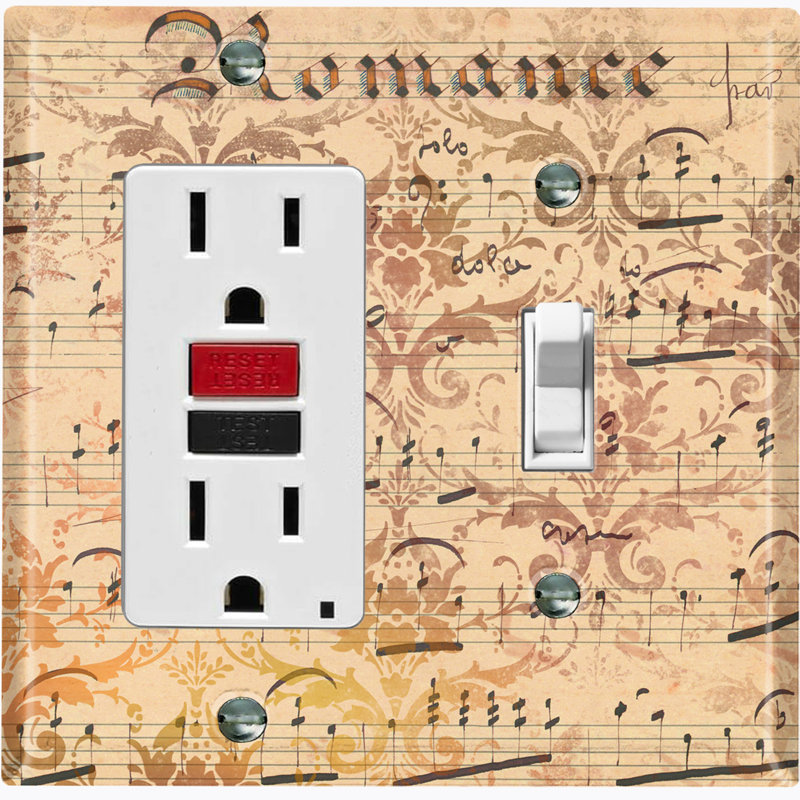 Patterned 2 - Gang Standard Combination Wall Plate, Beige
