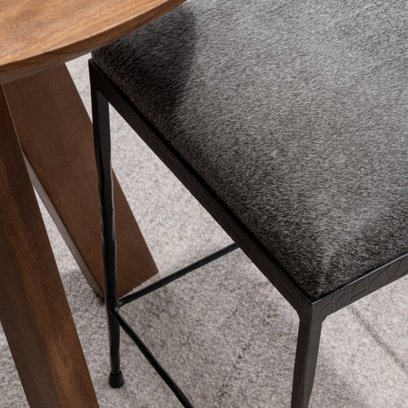 Bose Leather Counter Stool, Sparrow Gray/Black