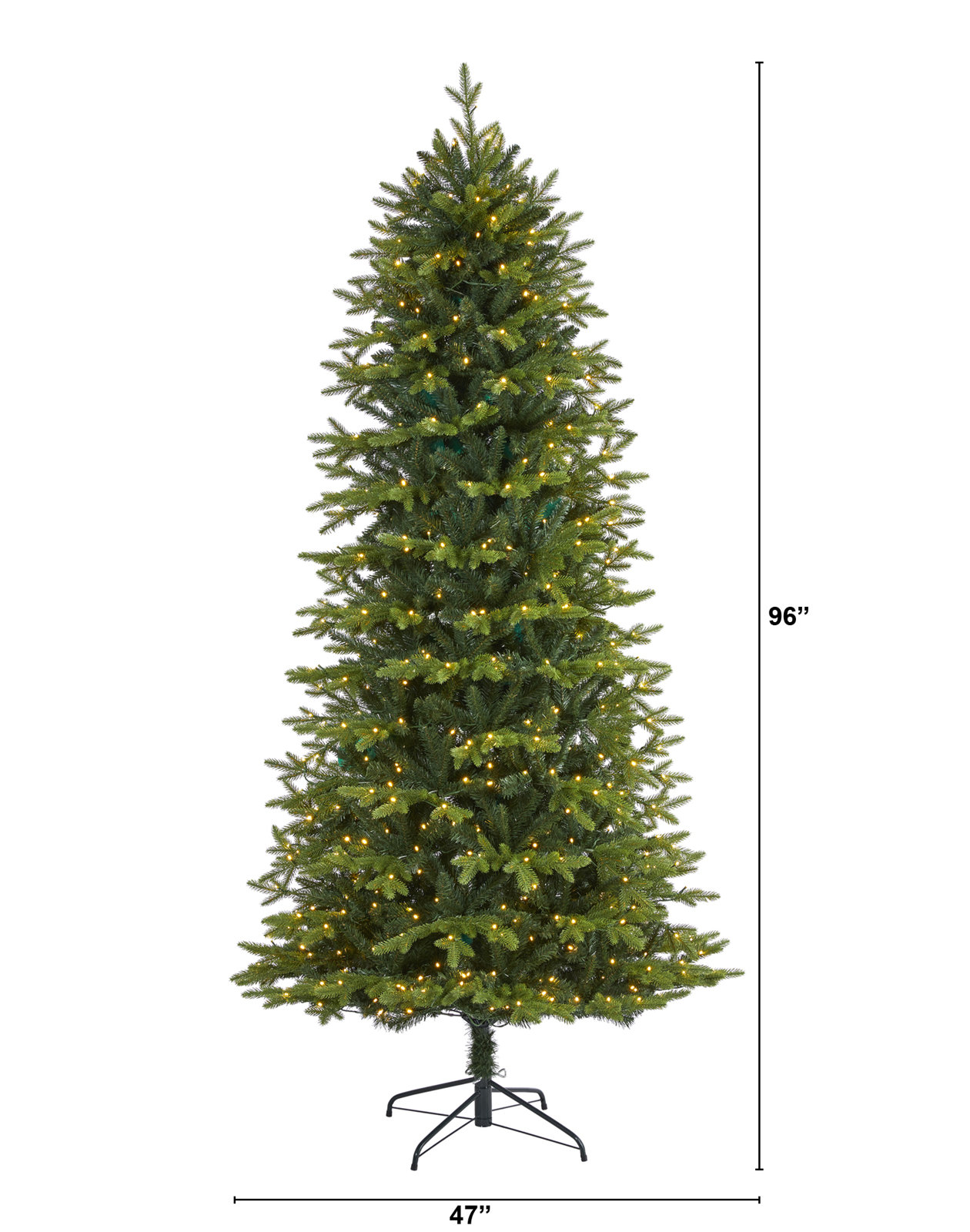 Lighted Artificial Christmas Tree, 8' H