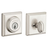 Traditional Square Single Cylinder Deadbolt in Satin Nickel