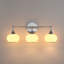 Dimmable Bathroom Wall Light with White Glass Shades-907329096-907329099-907329103