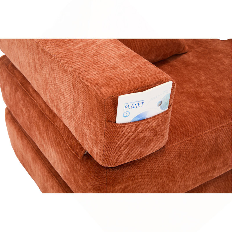 Canapé-lit pliant avec coussins - chaise convertible UNI, Orange