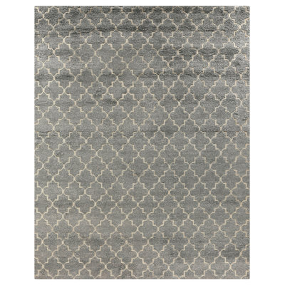 Lux Look Geometric Area Rug in Silver