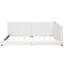 Grand lit tapissier beige - Ports pour gadgets et base avec combinaison de lin et de bois-2092077764-2092077762