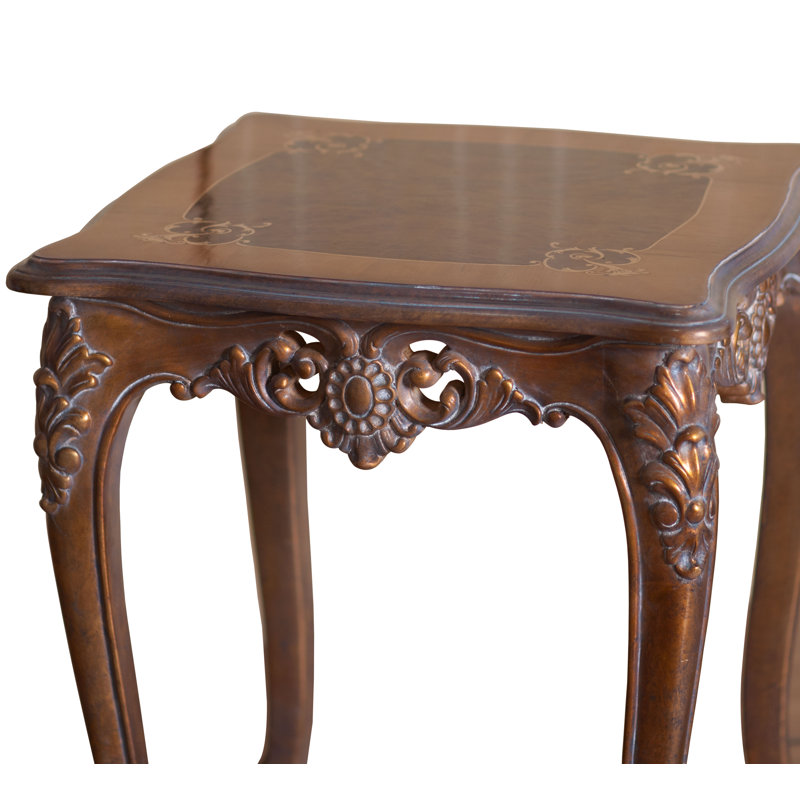 Mahogany and Glass Square End Table with Storage