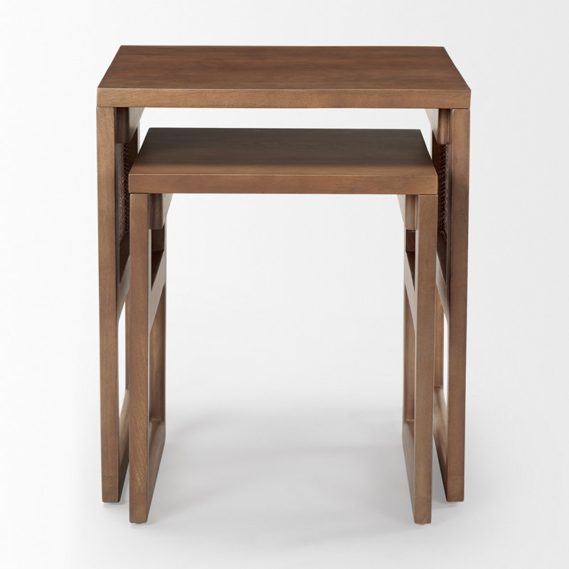 Cinna Solid Wood Nesting Tables, Medium Brown