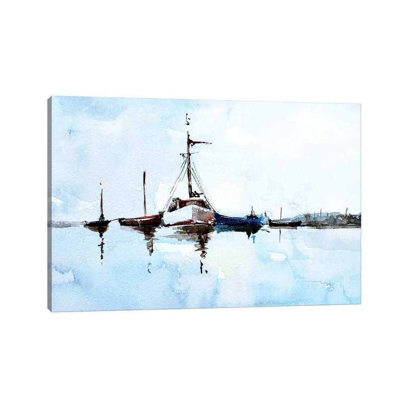 Boats by EdsWatercolours - Gallery-Wrapped Canvas Giclée on Canvas, Wrapped Canvas, 66.04 cm H x 45.72 cm W x 3.175 cm D