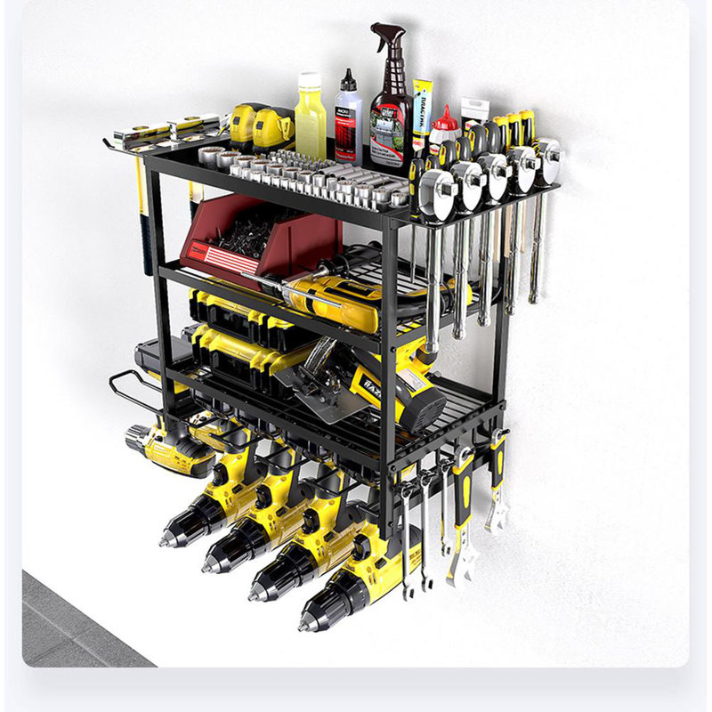 Heavy-Duty 4-Tier Wall-Mounted Garage Tool Organizer