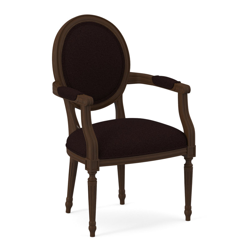 Dauphin Arm Chair, American Walnut, Libby Linen