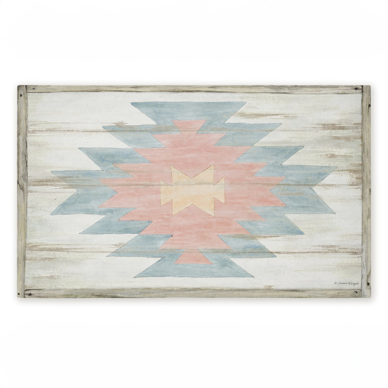 Tapis de porte rose à motif imprimé Navajo, par Susan Winget, 18 po x 30 po