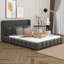 Upholstered Platform Bed With Wingback Headboard & 2 Pillows, Velvet Tufted Upholstered-365001524-365001525